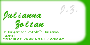 julianna zoltan business card
